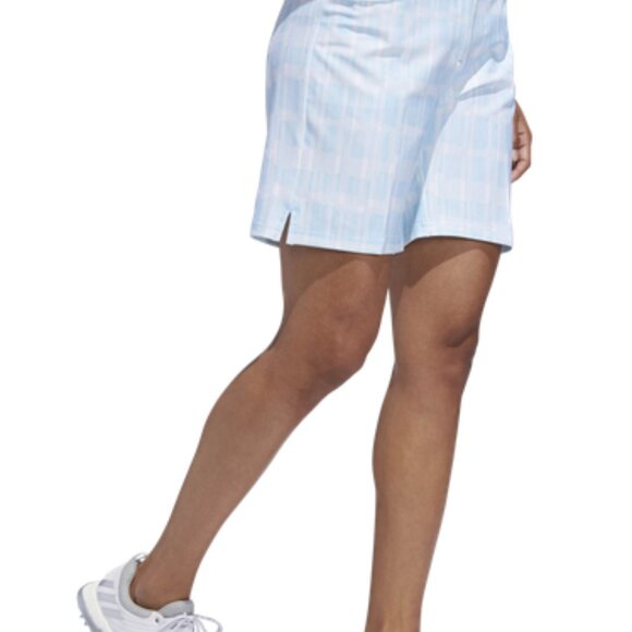 ADIDAS Women's Ultimate Club Printed Golf Shorts NWT White/Bright Cyan Size 2 - Picture 2 of 10